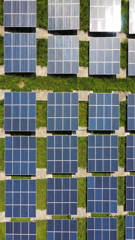 white and blue solar panels